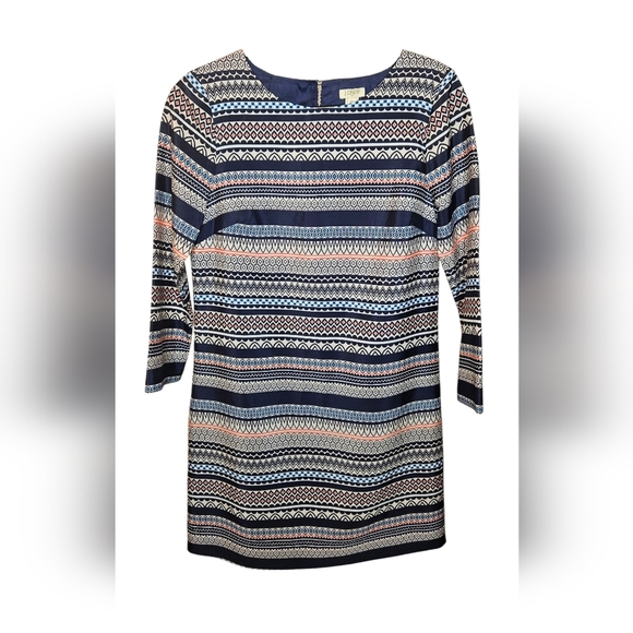 J. Crew Printed Three-Quarter Sleeve Gallery Dress - Size 00 - Picture 1 of 4